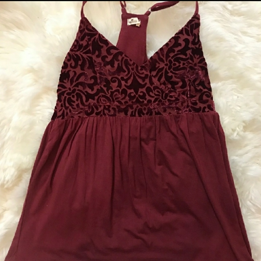 Hollister red velvet tank top